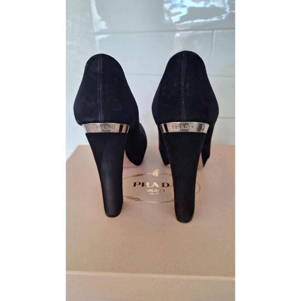 Prada Suede Black Platform Pumps Italy 36.5, 6 US - Picture 3 of 12